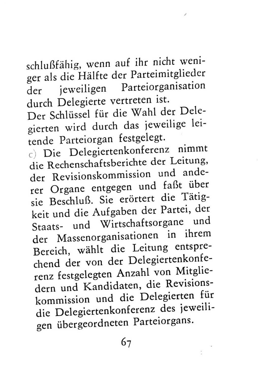 Statut der Sozialistischen Einheitspartei Deutschlands (SED) 1976, Seite 67 (St. SED DDR 1976, S. 67)