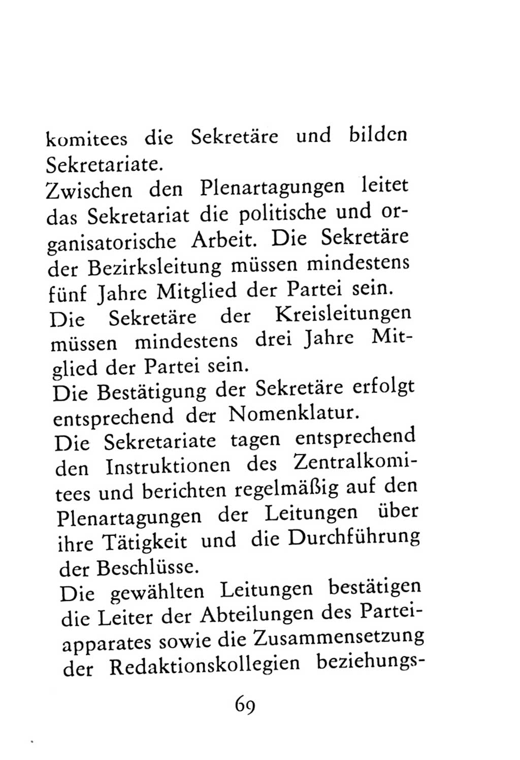 Statut der Sozialistischen Einheitspartei Deutschlands (SED) 1976, Seite 69 (St. SED DDR 1976, S. 69)
