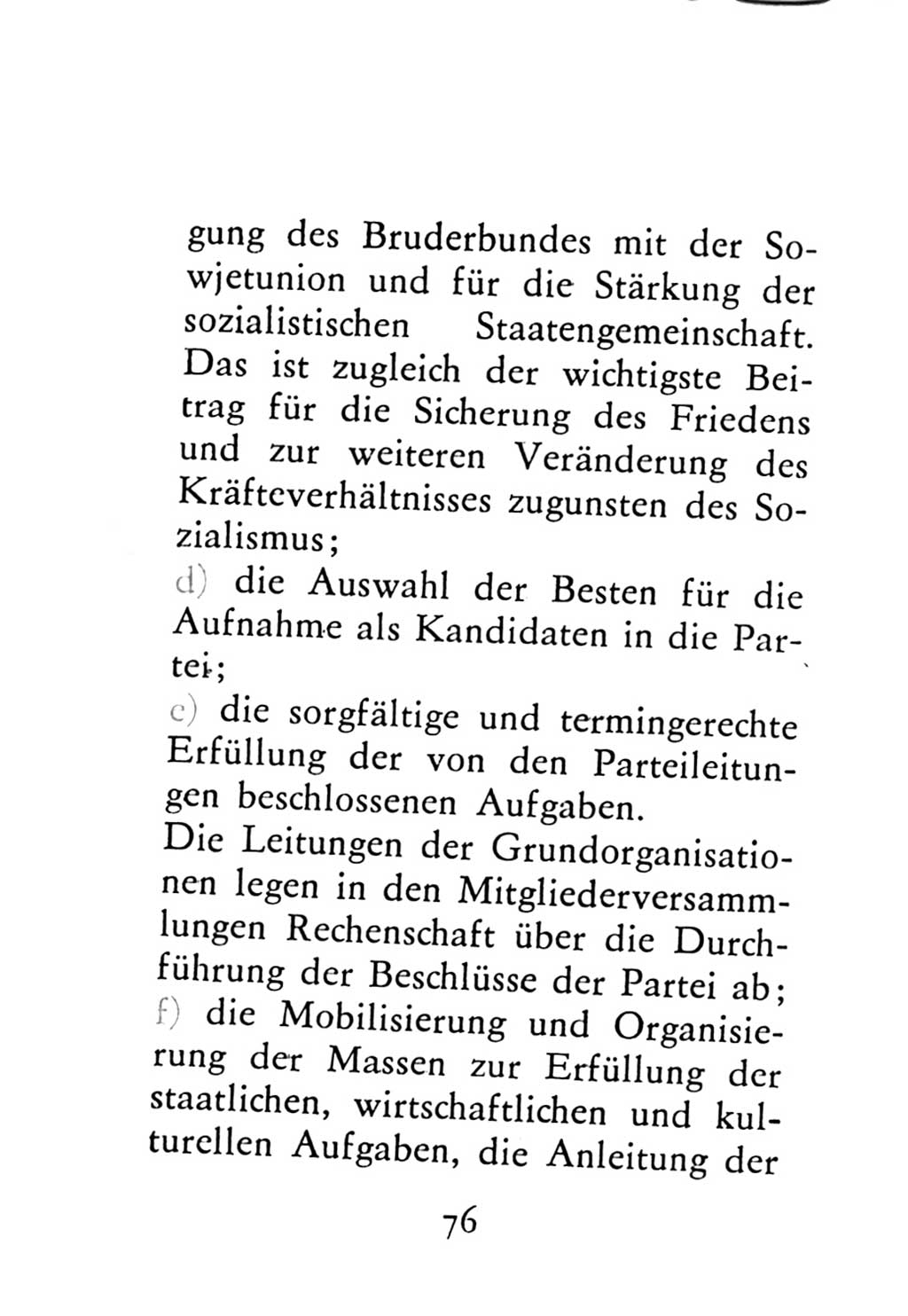 Statut der Sozialistischen Einheitspartei Deutschlands (SED) 1976, Seite 76 (St. SED DDR 1976, S. 76)