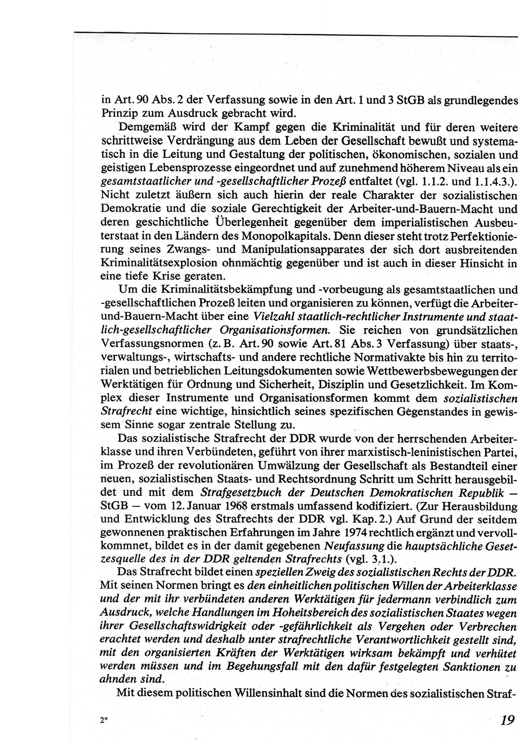 Strafrecht [Deutsche Demokratische Republik (DDR)], Allgemeiner Teil, Lehrbuch 1976, Seite 19 (Strafr. DDR AT Lb. 1976, S. 19)