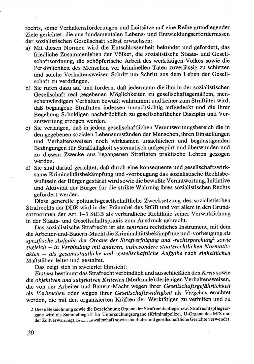 Strafrecht [Deutsche Demokratische Republik (DDR)], Allgemeiner Teil, Lehrbuch 1976, Seite 20 (Strafr. DDR AT Lb. 1976, S. 20)