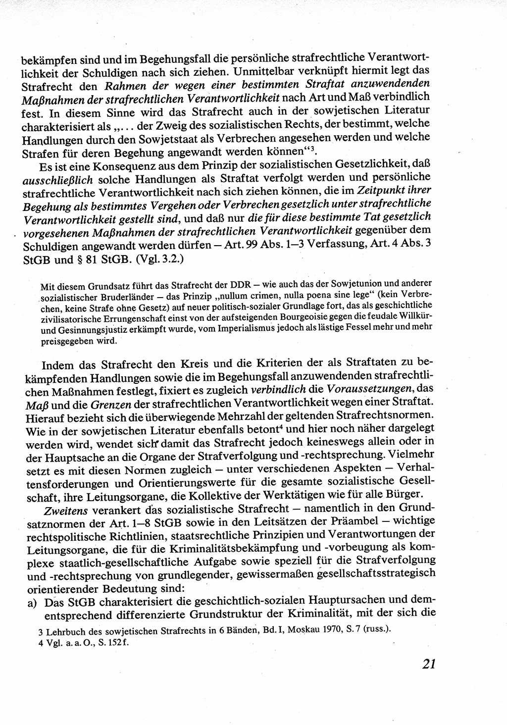 Strafrecht [Deutsche Demokratische Republik (DDR)], Allgemeiner Teil, Lehrbuch 1976, Seite 21 (Strafr. DDR AT Lb. 1976, S. 21)