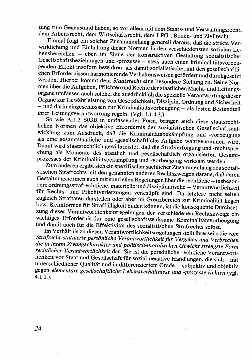 Strafrecht [Deutsche Demokratische Republik (DDR)], Allgemeiner Teil, Lehrbuch 1976, Seite 24 (Strafr. DDR AT Lb. 1976, S. 24)