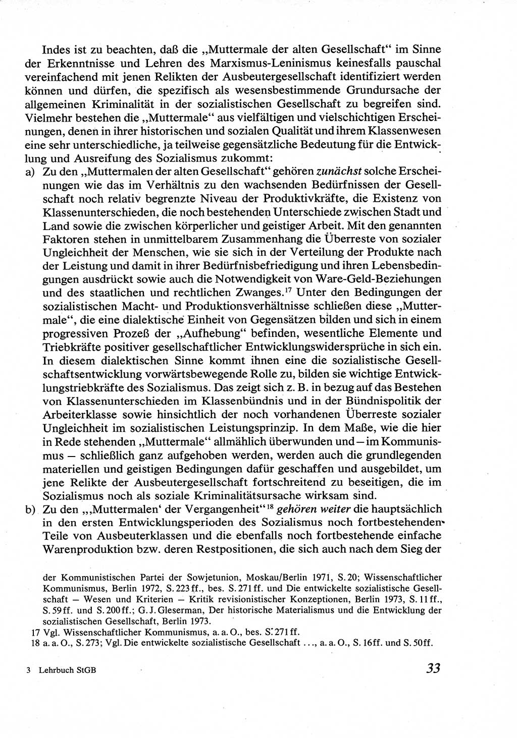 Strafrecht [Deutsche Demokratische Republik (DDR)], Allgemeiner Teil, Lehrbuch 1976, Seite 33 (Strafr. DDR AT Lb. 1976, S. 33)