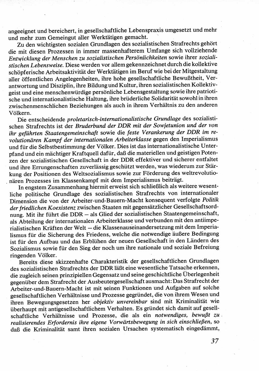 Strafrecht [Deutsche Demokratische Republik (DDR)], Allgemeiner Teil, Lehrbuch 1976, Seite 37 (Strafr. DDR AT Lb. 1976, S. 37)