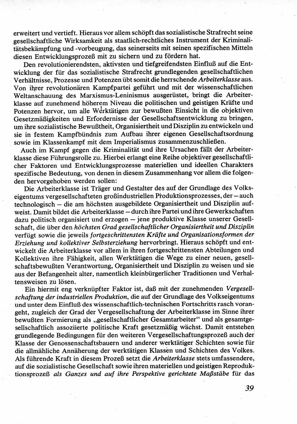 Strafrecht [Deutsche Demokratische Republik (DDR)], Allgemeiner Teil, Lehrbuch 1976, Seite 39 (Strafr. DDR AT Lb. 1976, S. 39)