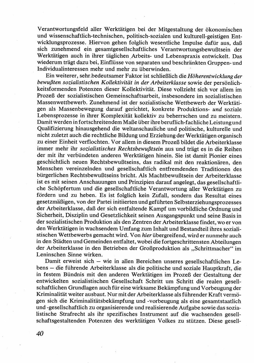 Strafrecht [Deutsche Demokratische Republik (DDR)], Allgemeiner Teil, Lehrbuch 1976, Seite 40 (Strafr. DDR AT Lb. 1976, S. 40)