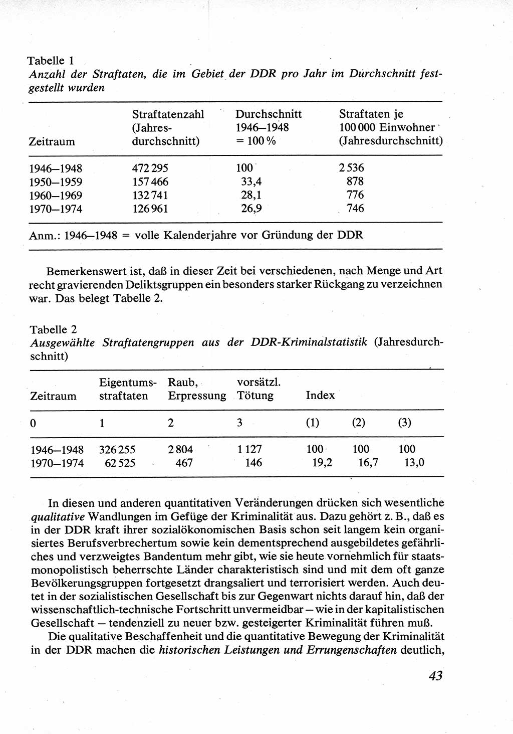 Strafrecht [Deutsche Demokratische Republik (DDR)], Allgemeiner Teil, Lehrbuch 1976, Seite 43 (Strafr. DDR AT Lb. 1976, S. 43)