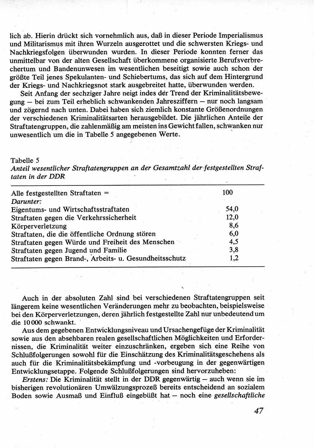 Strafrecht [Deutsche Demokratische Republik (DDR)], Allgemeiner Teil, Lehrbuch 1976, Seite 47 (Strafr. DDR AT Lb. 1976, S. 47)