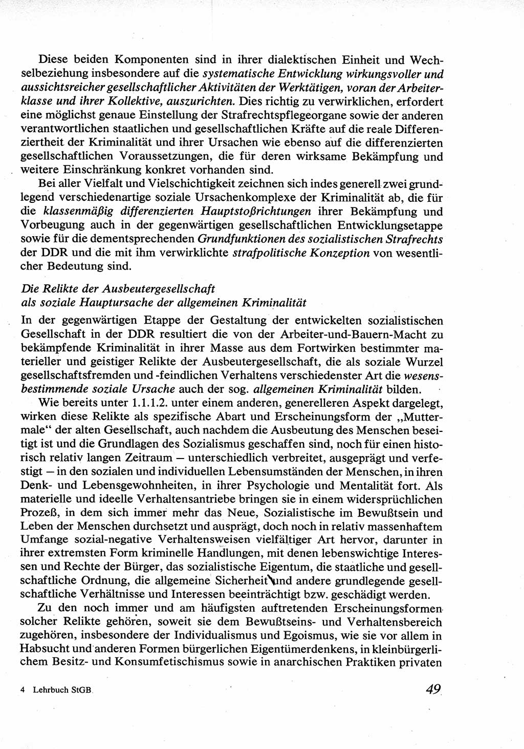 Strafrecht [Deutsche Demokratische Republik (DDR)], Allgemeiner Teil, Lehrbuch 1976, Seite 49 (Strafr. DDR AT Lb. 1976, S. 49)