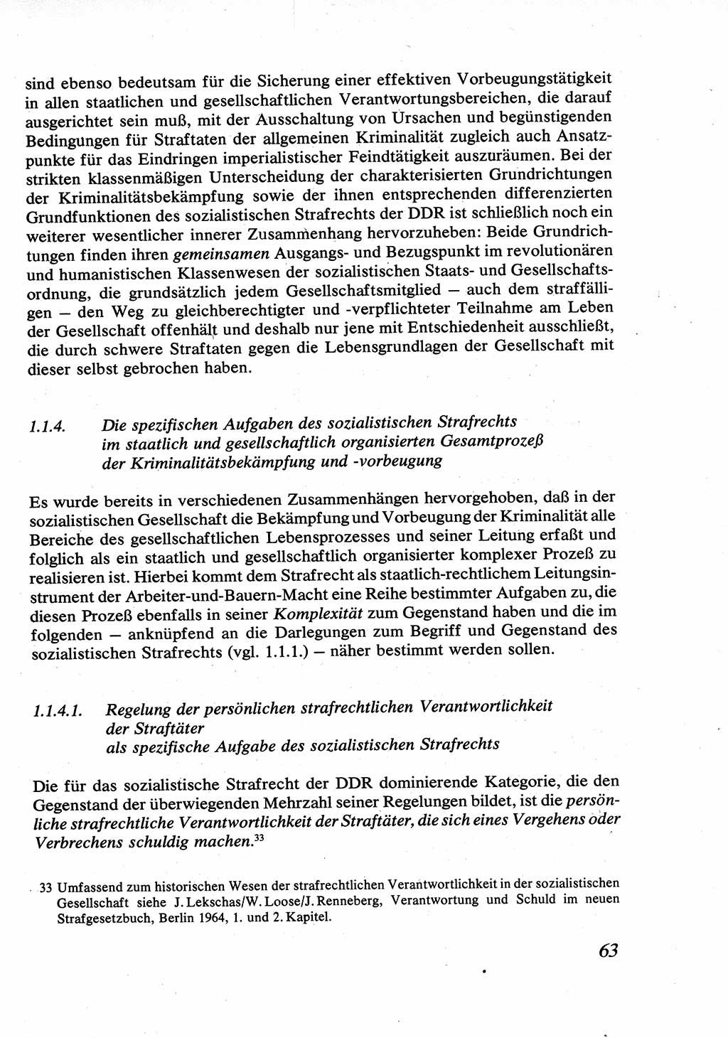 Strafrecht [Deutsche Demokratische Republik (DDR)], Allgemeiner Teil, Lehrbuch 1976, Seite 63 (Strafr. DDR AT Lb. 1976, S. 63)