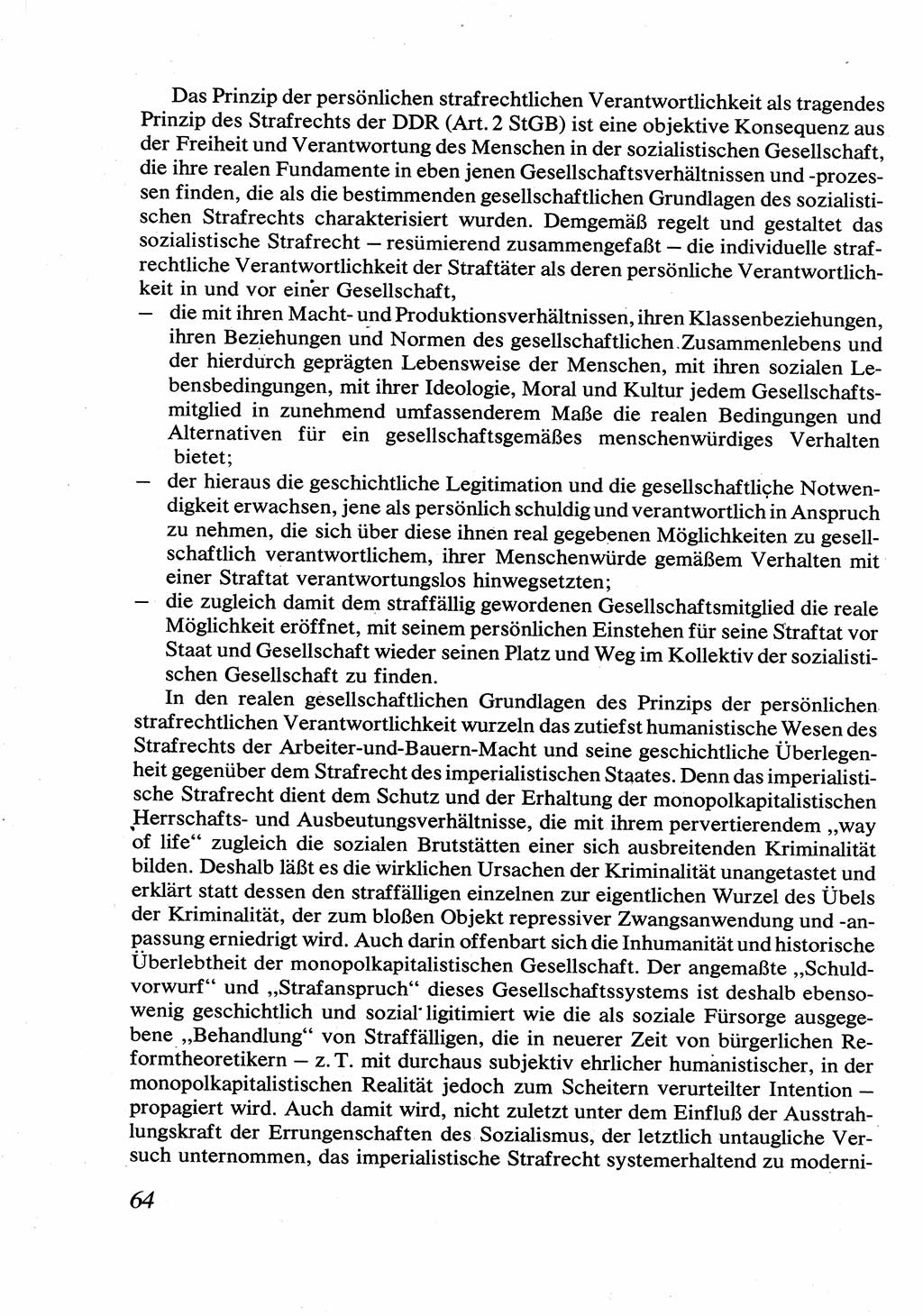 Strafrecht [Deutsche Demokratische Republik (DDR)], Allgemeiner Teil, Lehrbuch 1976, Seite 64 (Strafr. DDR AT Lb. 1976, S. 64)