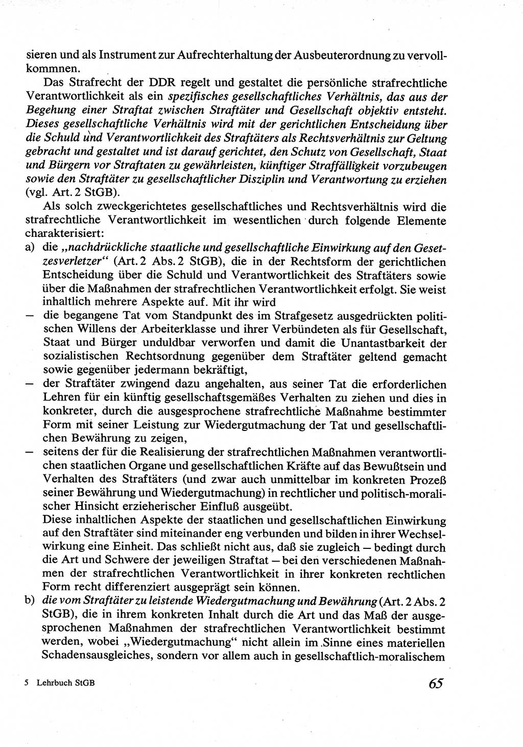 Strafrecht [Deutsche Demokratische Republik (DDR)], Allgemeiner Teil, Lehrbuch 1976, Seite 65 (Strafr. DDR AT Lb. 1976, S. 65)