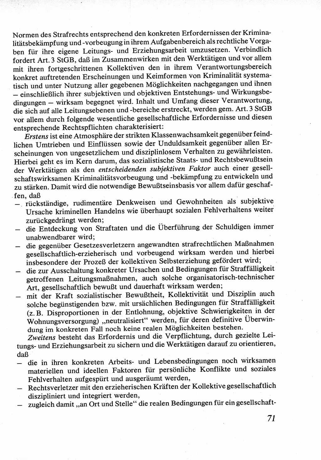 Strafrecht [Deutsche Demokratische Republik (DDR)], Allgemeiner Teil, Lehrbuch 1976, Seite 71 (Strafr. DDR AT Lb. 1976, S. 71)