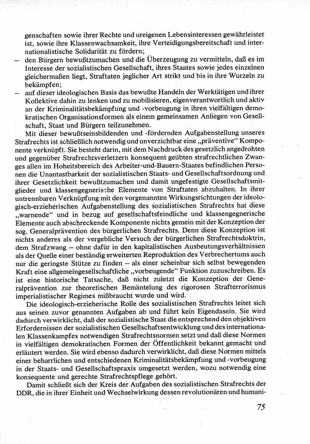 Strafrecht [Deutsche Demokratische Republik (DDR)], Allgemeiner Teil, Lehrbuch 1976, Seite 75 (Strafr. DDR AT Lb. 1976, S. 75)
