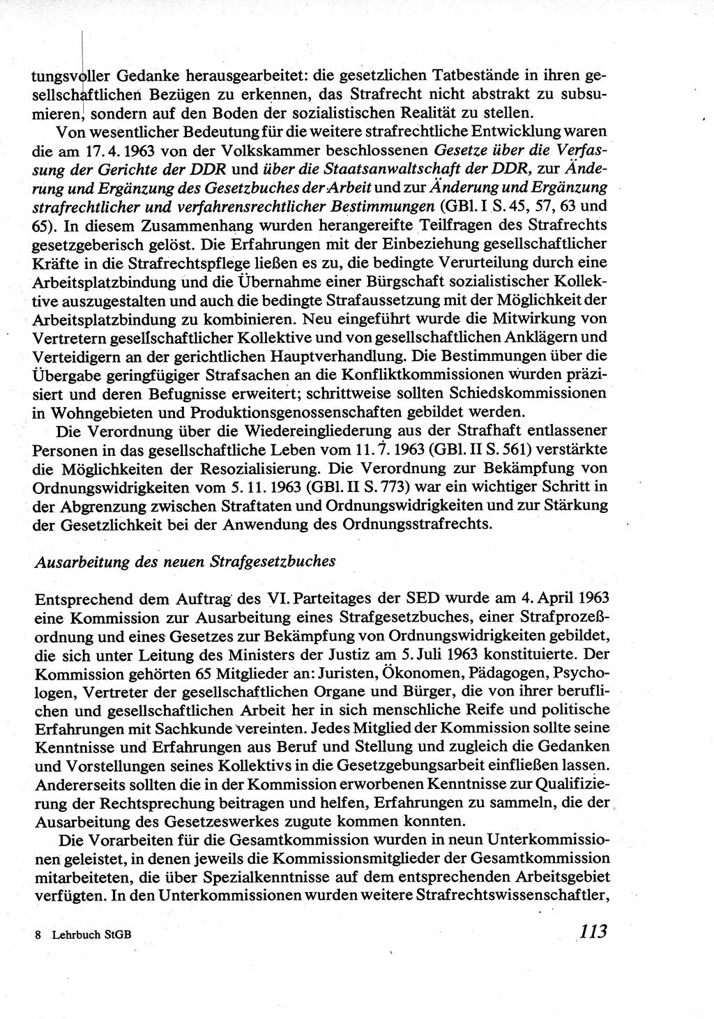 Strafrecht [Deutsche Demokratische Republik (DDR)], Allgemeiner Teil, Lehrbuch 1976, Seite 113 (Strafr. DDR AT Lb. 1976, S. 113)