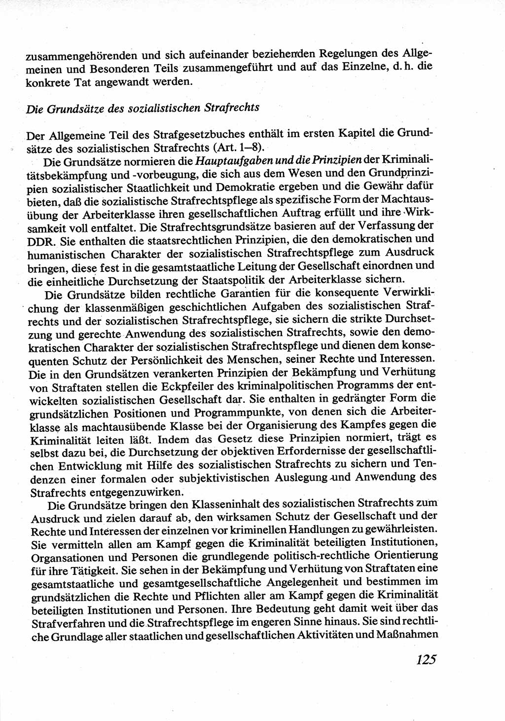Strafrecht [Deutsche Demokratische Republik (DDR)], Allgemeiner Teil, Lehrbuch 1976, Seite 125 (Strafr. DDR AT Lb. 1976, S. 125)