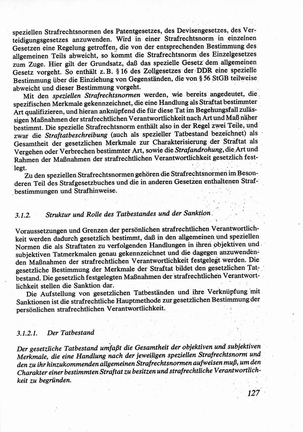 Strafrecht [Deutsche Demokratische Republik (DDR)], Allgemeiner Teil, Lehrbuch 1976, Seite 127 (Strafr. DDR AT Lb. 1976, S. 127)