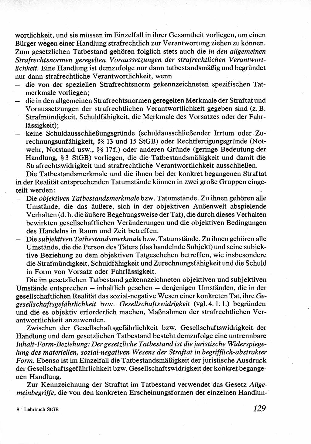 Strafrecht [Deutsche Demokratische Republik (DDR)], Allgemeiner Teil, Lehrbuch 1976, Seite 129 (Strafr. DDR AT Lb. 1976, S. 129)