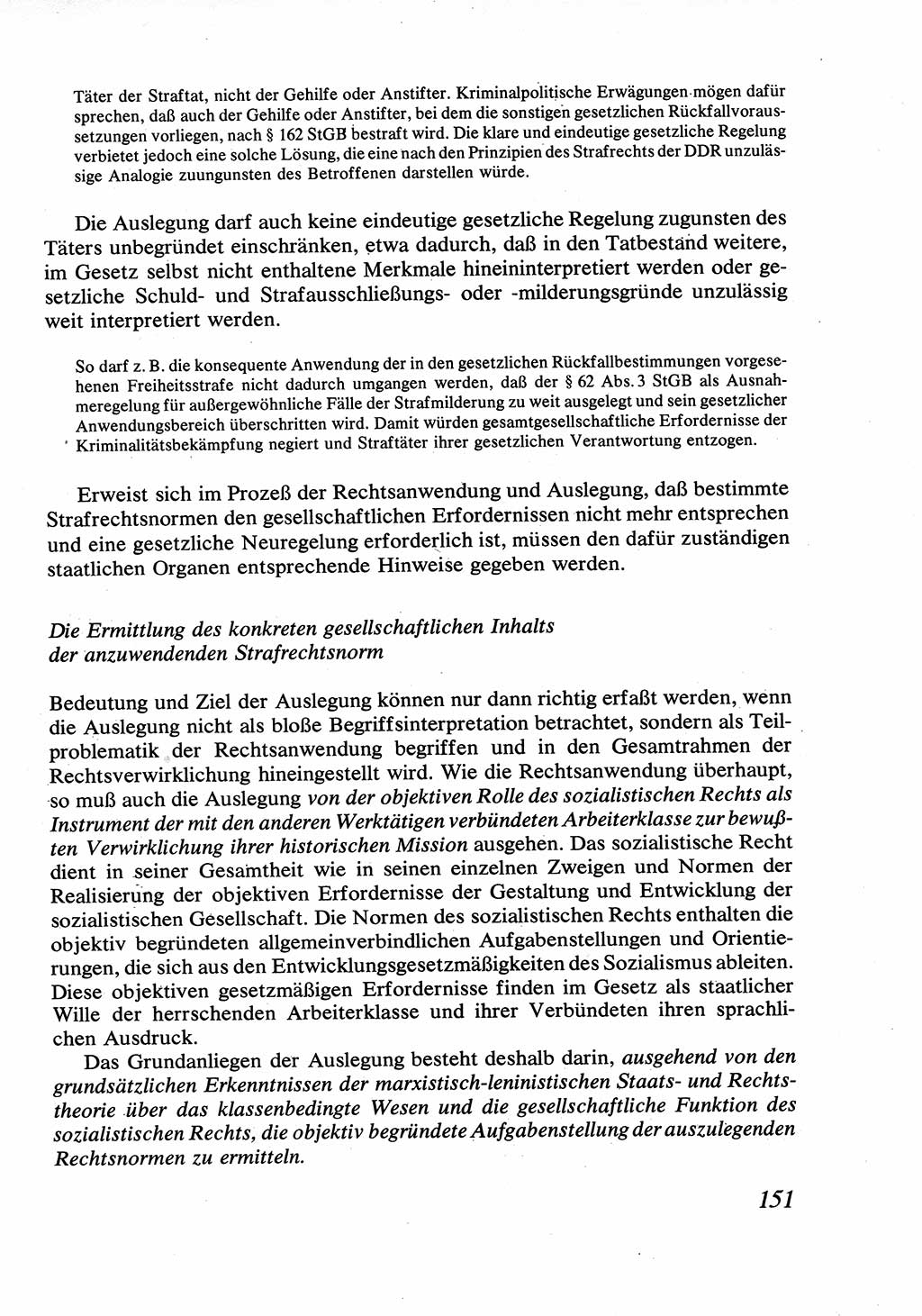 Strafrecht [Deutsche Demokratische Republik (DDR)], Allgemeiner Teil, Lehrbuch 1976, Seite 151 (Strafr. DDR AT Lb. 1976, S. 151)