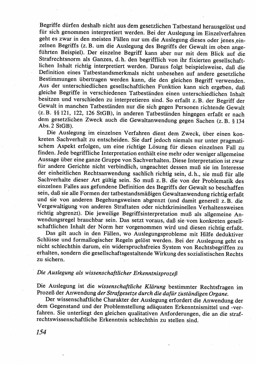 Strafrecht [Deutsche Demokratische Republik (DDR)], Allgemeiner Teil, Lehrbuch 1976, Seite 154 (Strafr. DDR AT Lb. 1976, S. 154)