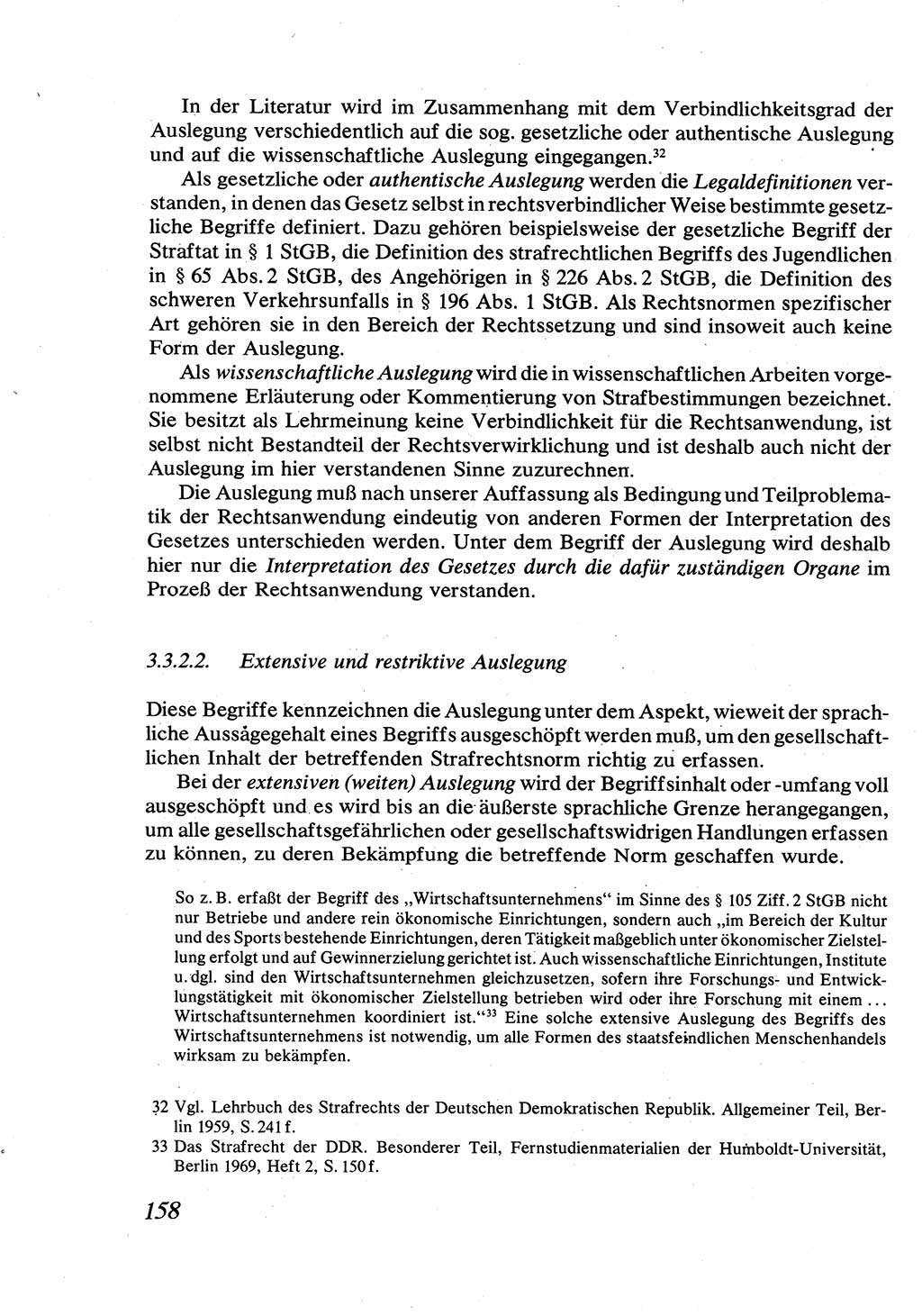Strafrecht [Deutsche Demokratische Republik (DDR)], Allgemeiner Teil, Lehrbuch 1976, Seite 158 (Strafr. DDR AT Lb. 1976, S. 158)