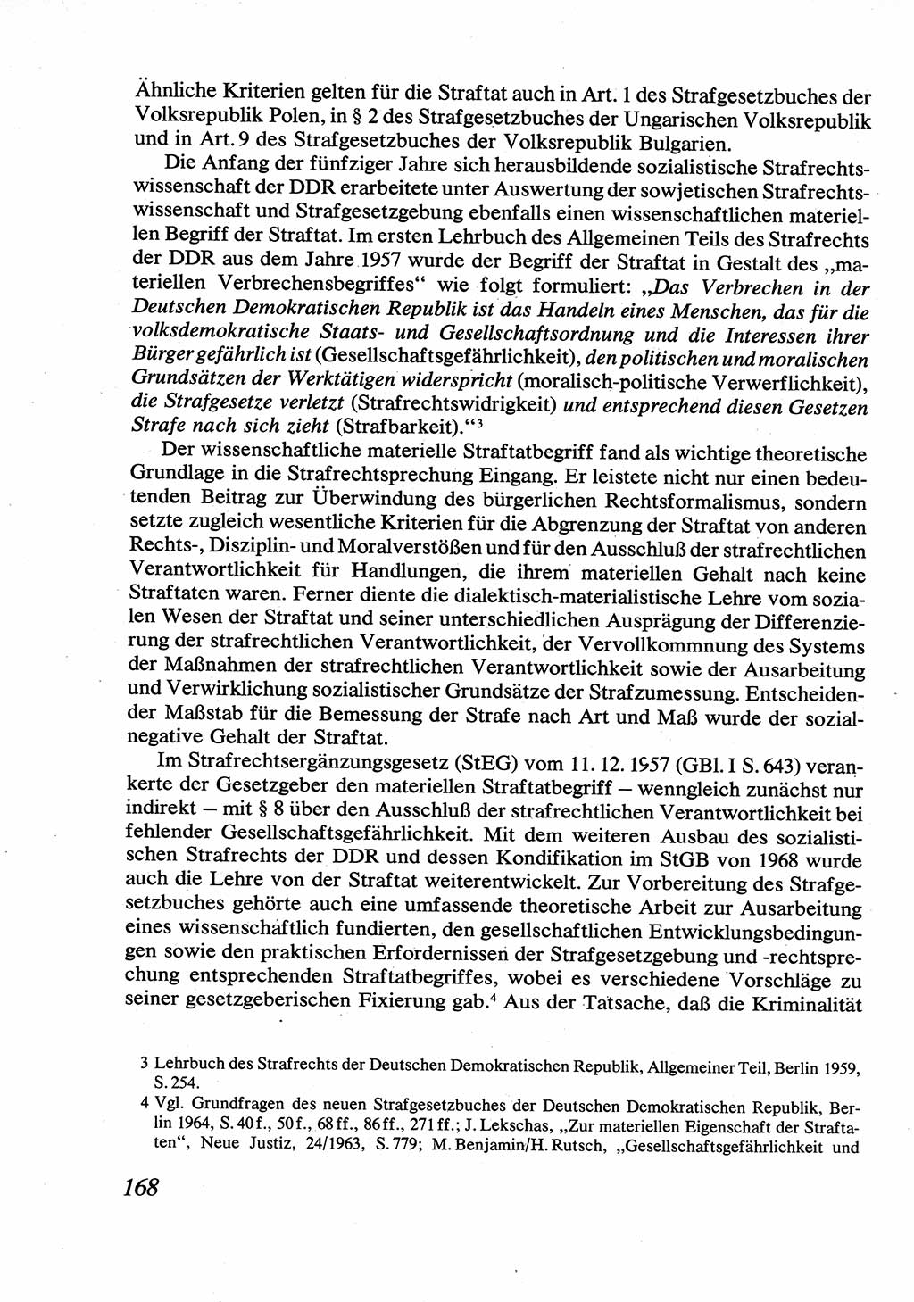 Strafrecht [Deutsche Demokratische Republik (DDR)], Allgemeiner Teil, Lehrbuch 1976, Seite 168 (Strafr. DDR AT Lb. 1976, S. 168)