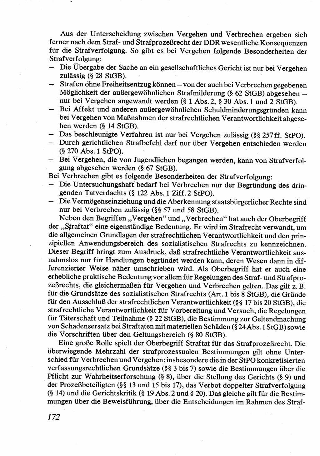 Strafrecht [Deutsche Demokratische Republik (DDR)], Allgemeiner Teil, Lehrbuch 1976, Seite 172 (Strafr. DDR AT Lb. 1976, S. 172)