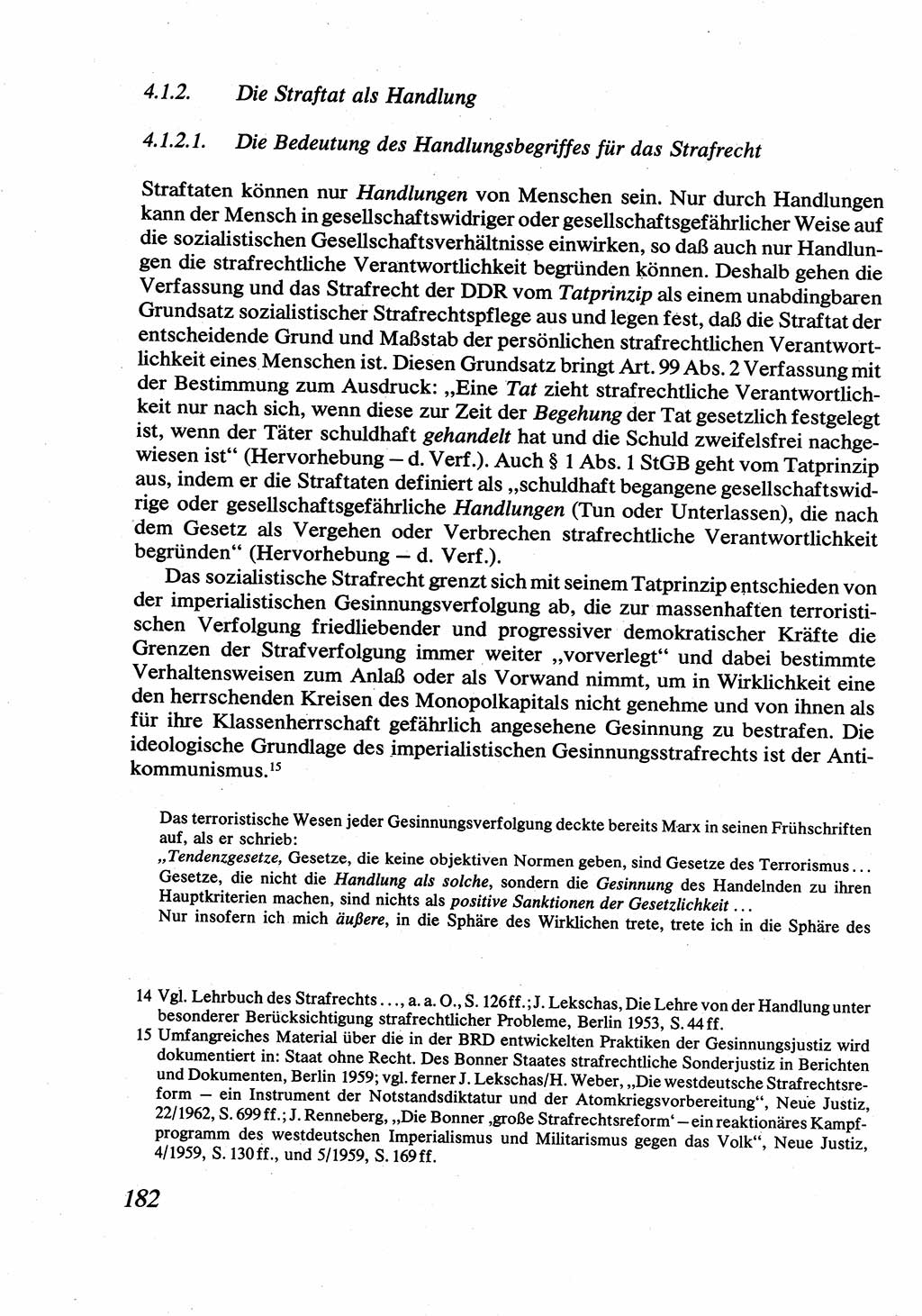Strafrecht [Deutsche Demokratische Republik (DDR)], Allgemeiner Teil, Lehrbuch 1976, Seite 182 (Strafr. DDR AT Lb. 1976, S. 182)