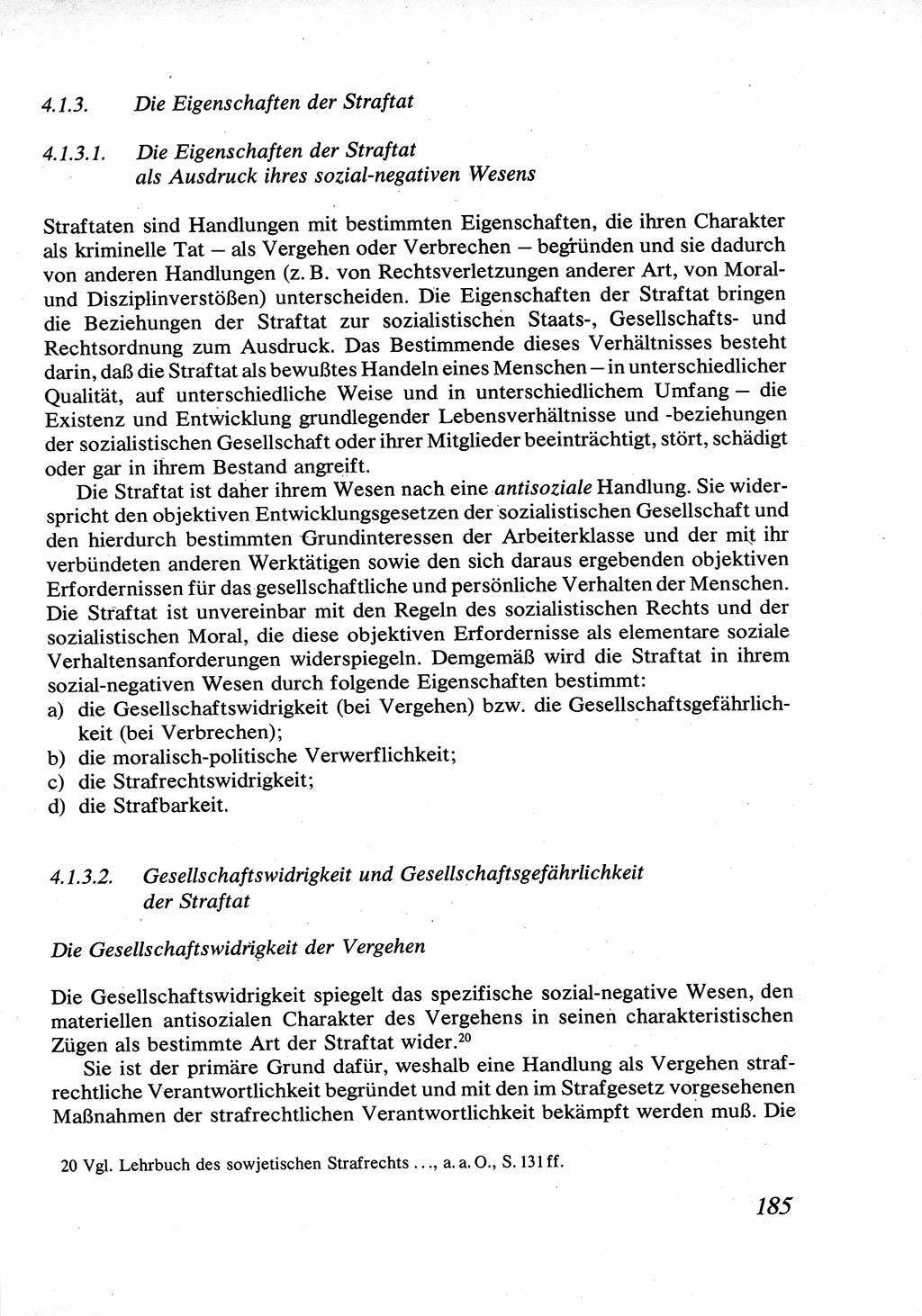 Strafrecht [Deutsche Demokratische Republik (DDR)], Allgemeiner Teil, Lehrbuch 1976, Seite 185 (Strafr. DDR AT Lb. 1976, S. 185)