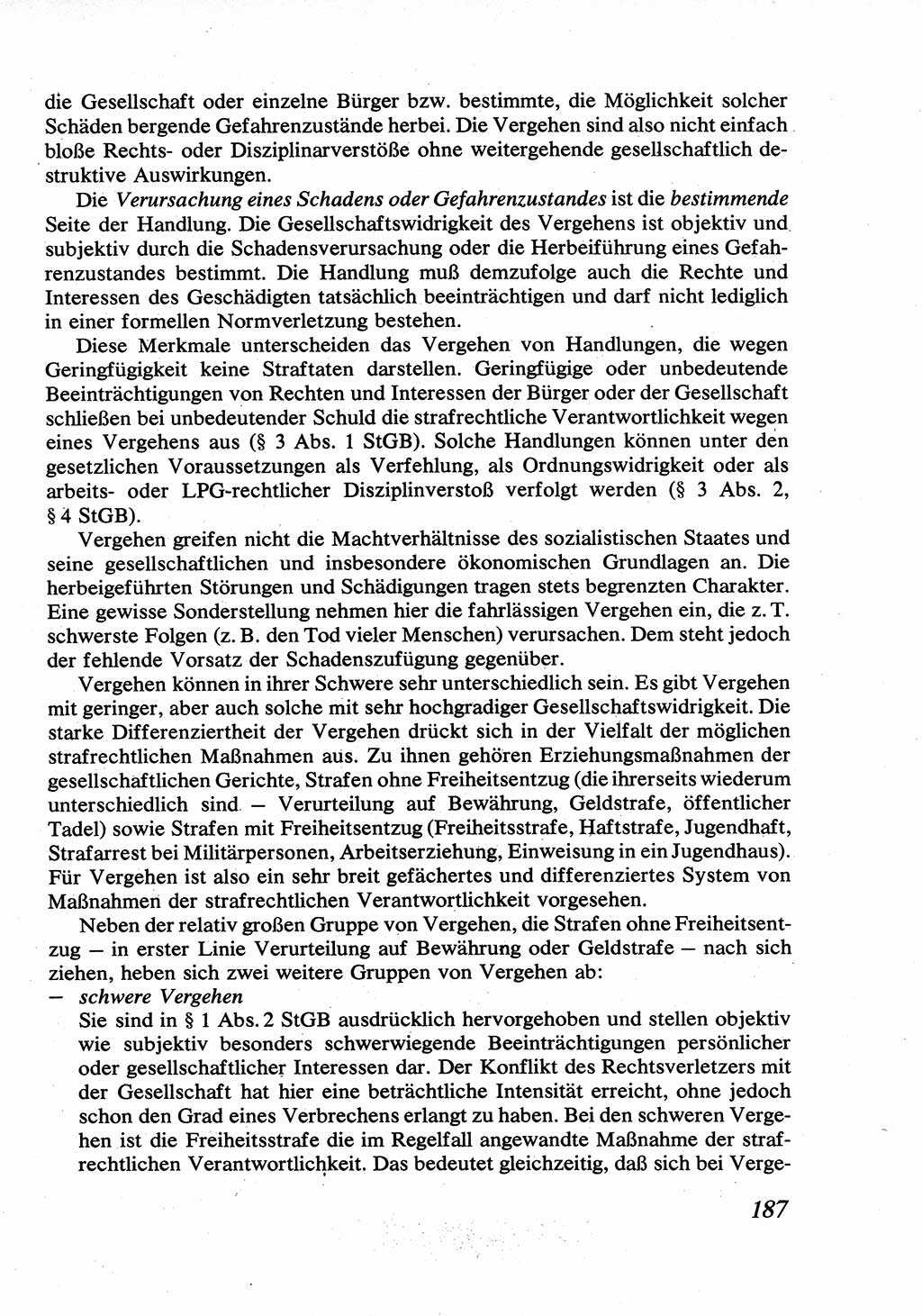 Strafrecht [Deutsche Demokratische Republik (DDR)], Allgemeiner Teil, Lehrbuch 1976, Seite 187 (Strafr. DDR AT Lb. 1976, S. 187)
