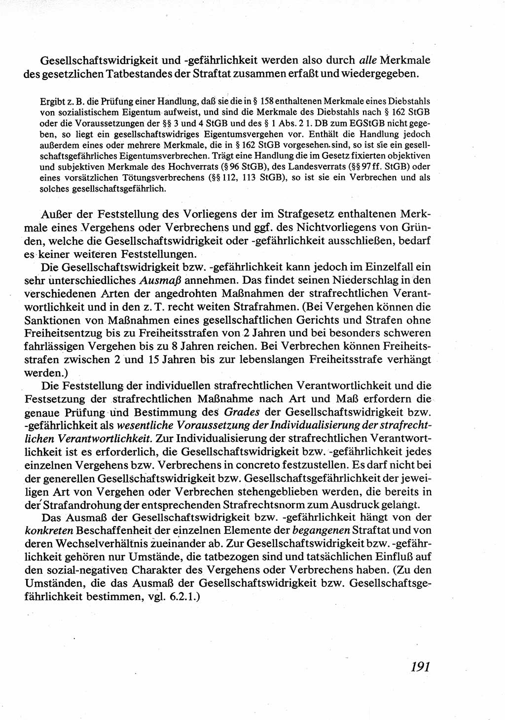 Strafrecht [Deutsche Demokratische Republik (DDR)], Allgemeiner Teil, Lehrbuch 1976, Seite 191 (Strafr. DDR AT Lb. 1976, S. 191)