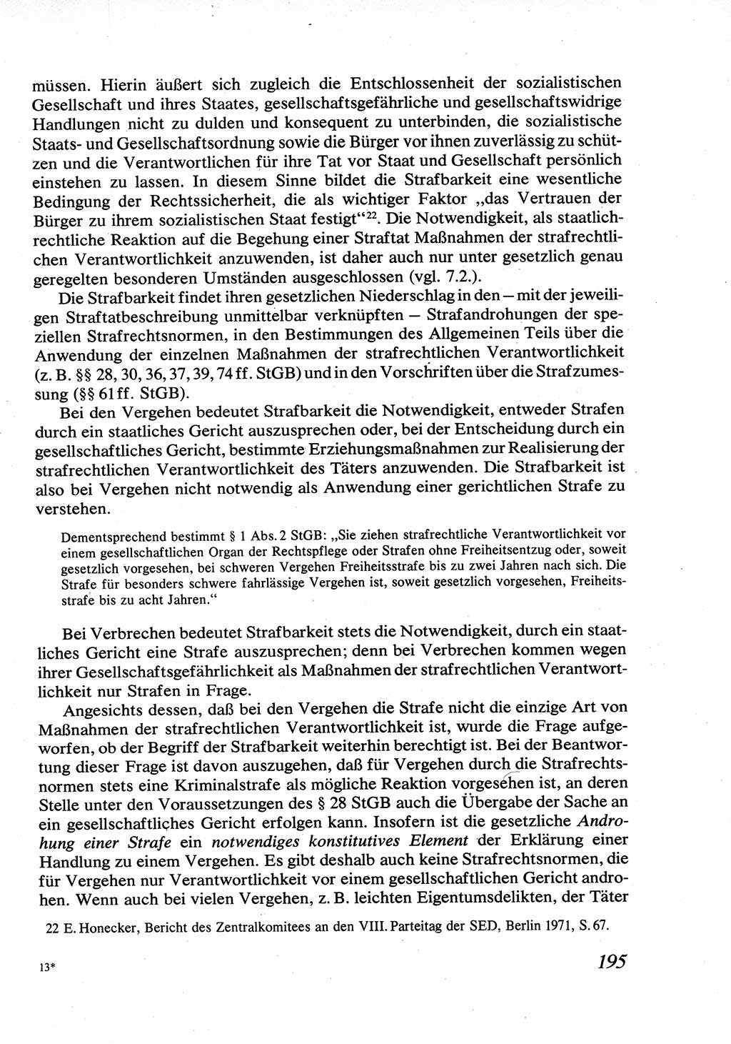 Strafrecht [Deutsche Demokratische Republik (DDR)], Allgemeiner Teil, Lehrbuch 1976, Seite 195 (Strafr. DDR AT Lb. 1976, S. 195)