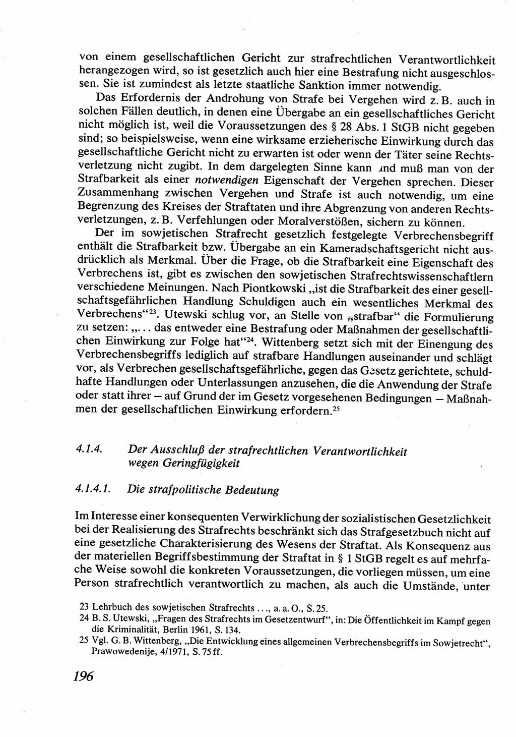 Strafrecht [Deutsche Demokratische Republik (DDR)], Allgemeiner Teil, Lehrbuch 1976, Seite 196 (Strafr. DDR AT Lb. 1976, S. 196)