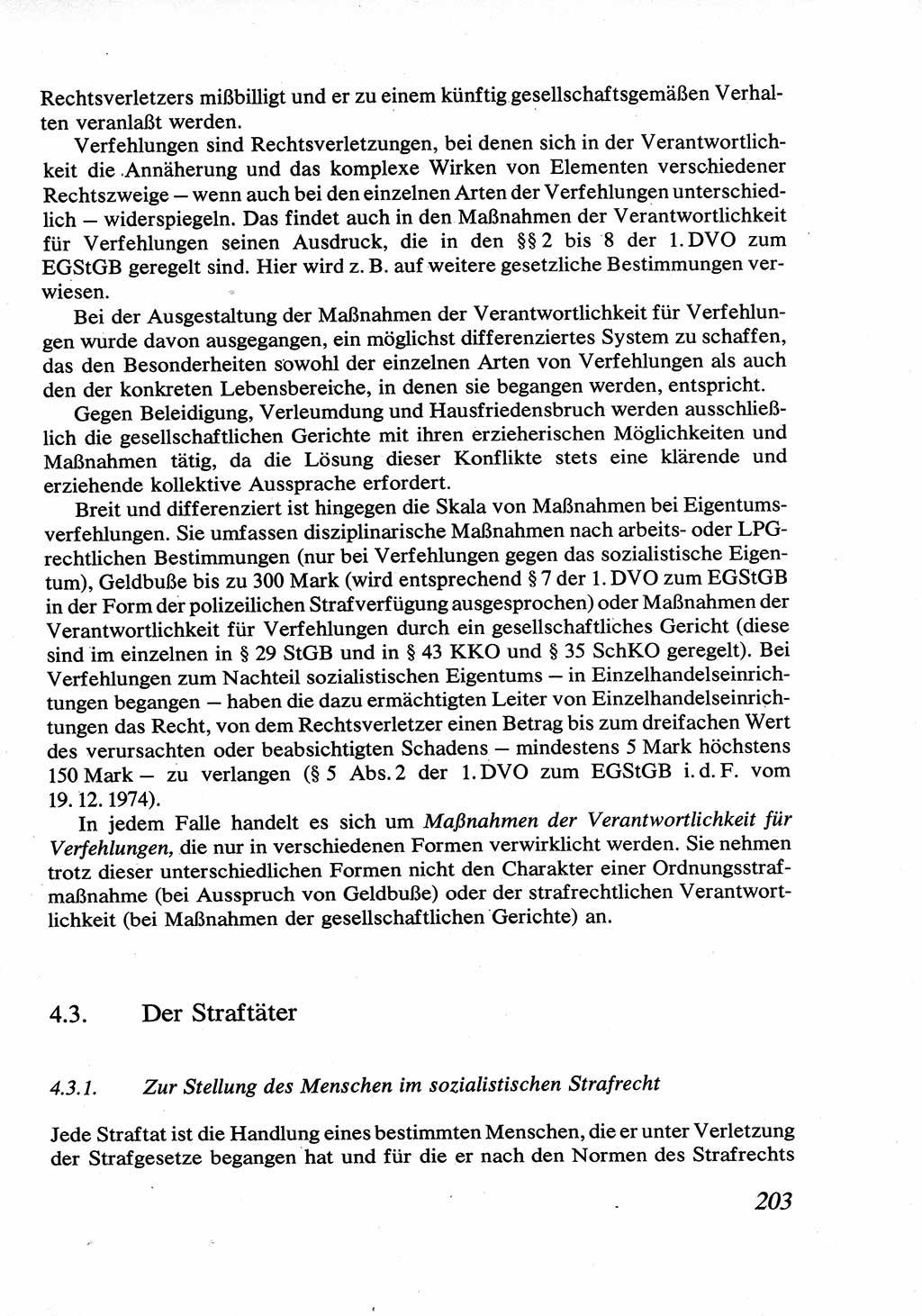 Strafrecht [Deutsche Demokratische Republik (DDR)], Allgemeiner Teil, Lehrbuch 1976, Seite 203 (Strafr. DDR AT Lb. 1976, S. 203)