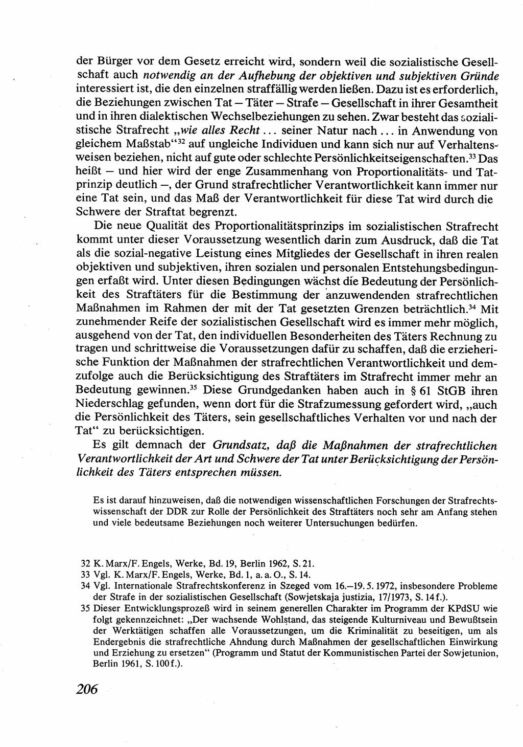Strafrecht [Deutsche Demokratische Republik (DDR)], Allgemeiner Teil, Lehrbuch 1976, Seite 206 (Strafr. DDR AT Lb. 1976, S. 206)