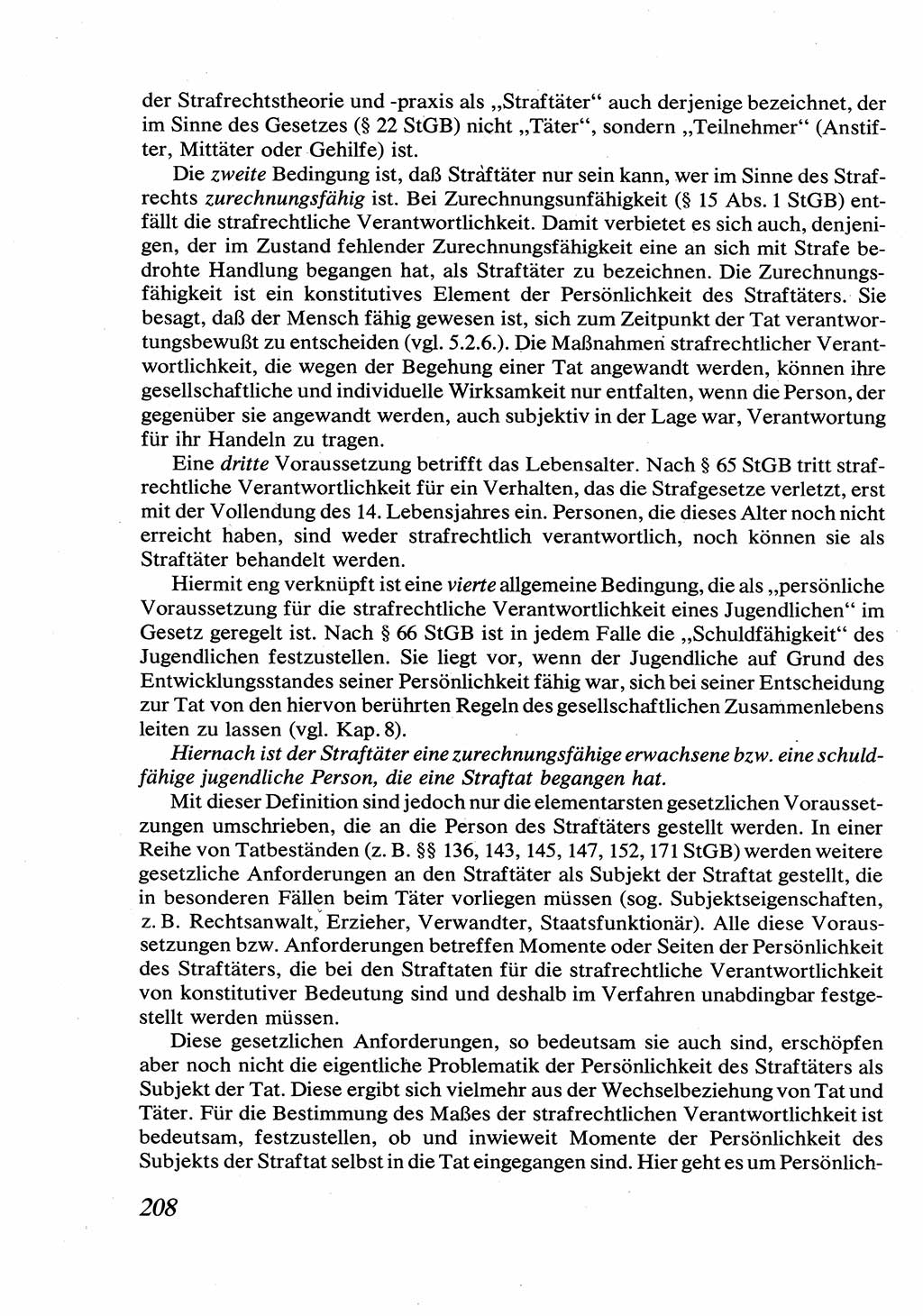 Strafrecht [Deutsche Demokratische Republik (DDR)], Allgemeiner Teil, Lehrbuch 1976, Seite 208 (Strafr. DDR AT Lb. 1976, S. 208)