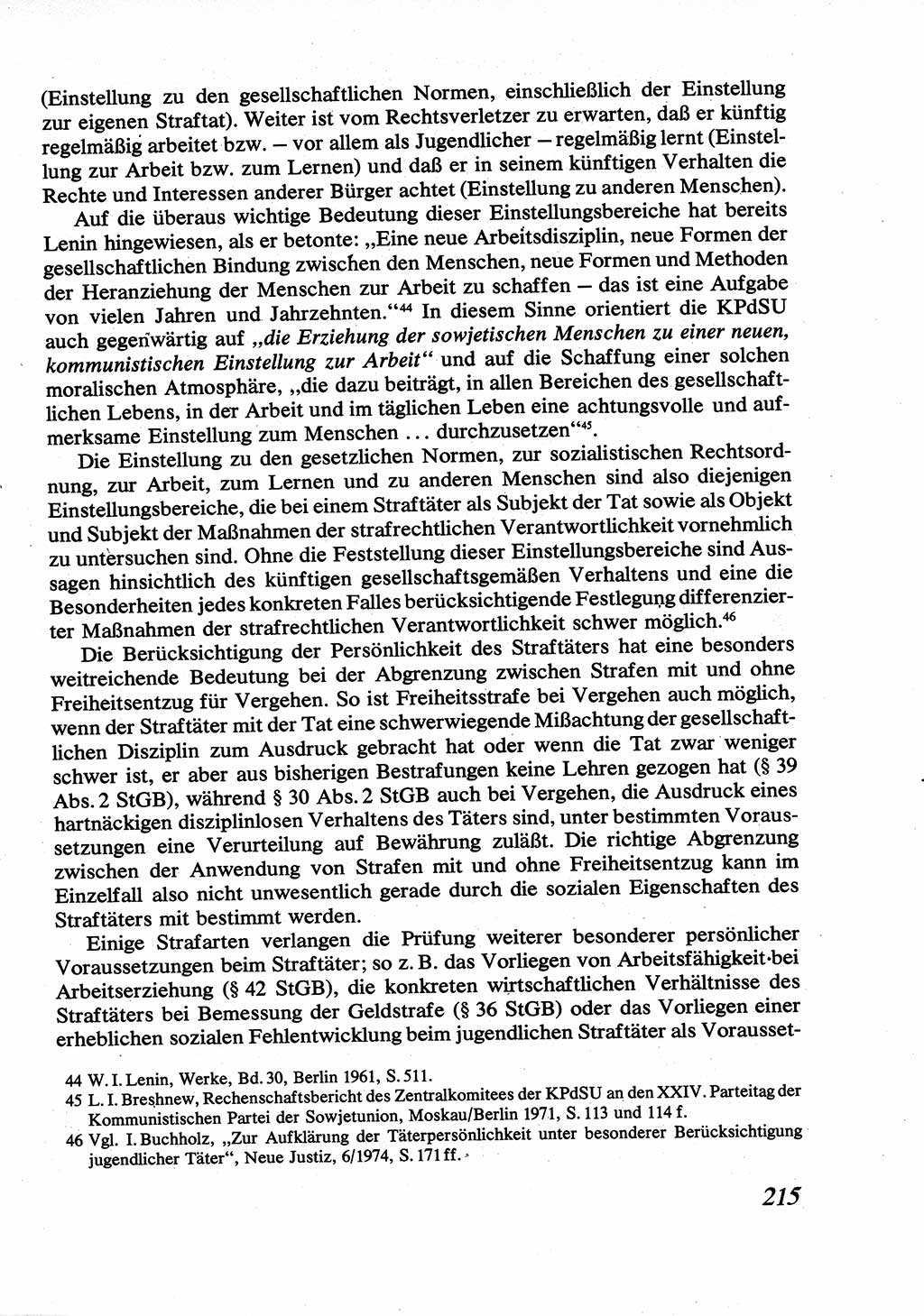 Strafrecht [Deutsche Demokratische Republik (DDR)], Allgemeiner Teil, Lehrbuch 1976, Seite 215 (Strafr. DDR AT Lb. 1976, S. 215)