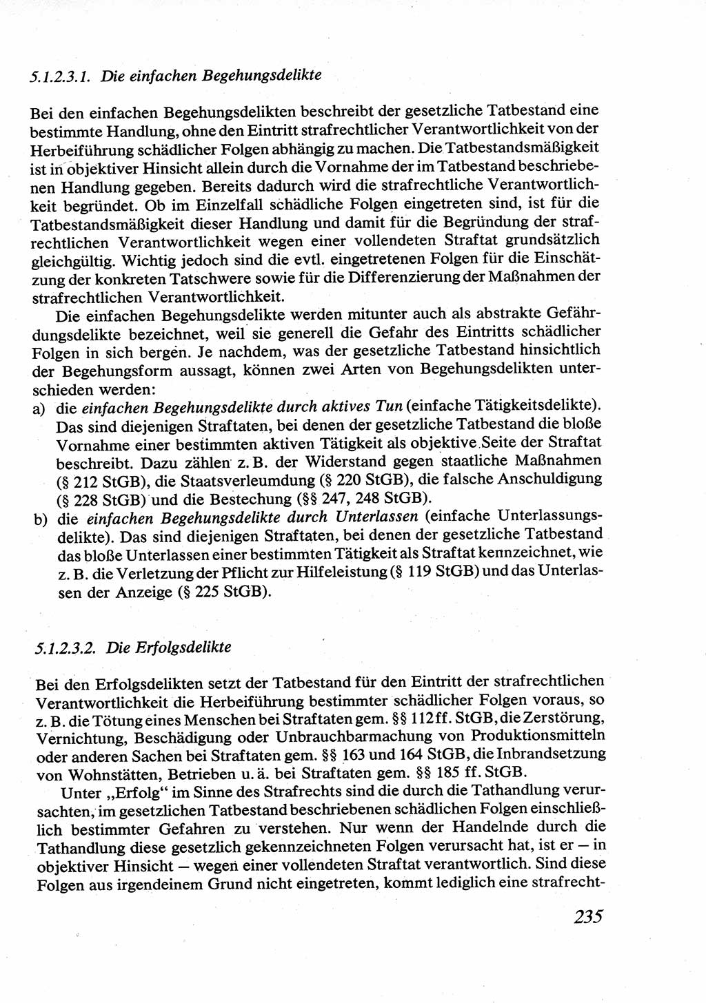 Strafrecht [Deutsche Demokratische Republik (DDR)], Allgemeiner Teil, Lehrbuch 1976, Seite 235 (Strafr. DDR AT Lb. 1976, S. 235)