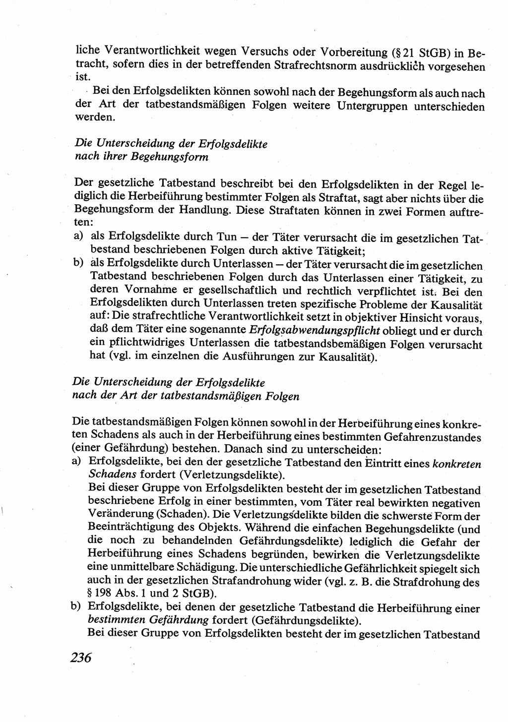 Strafrecht [Deutsche Demokratische Republik (DDR)], Allgemeiner Teil, Lehrbuch 1976, Seite 236 (Strafr. DDR AT Lb. 1976, S. 236)