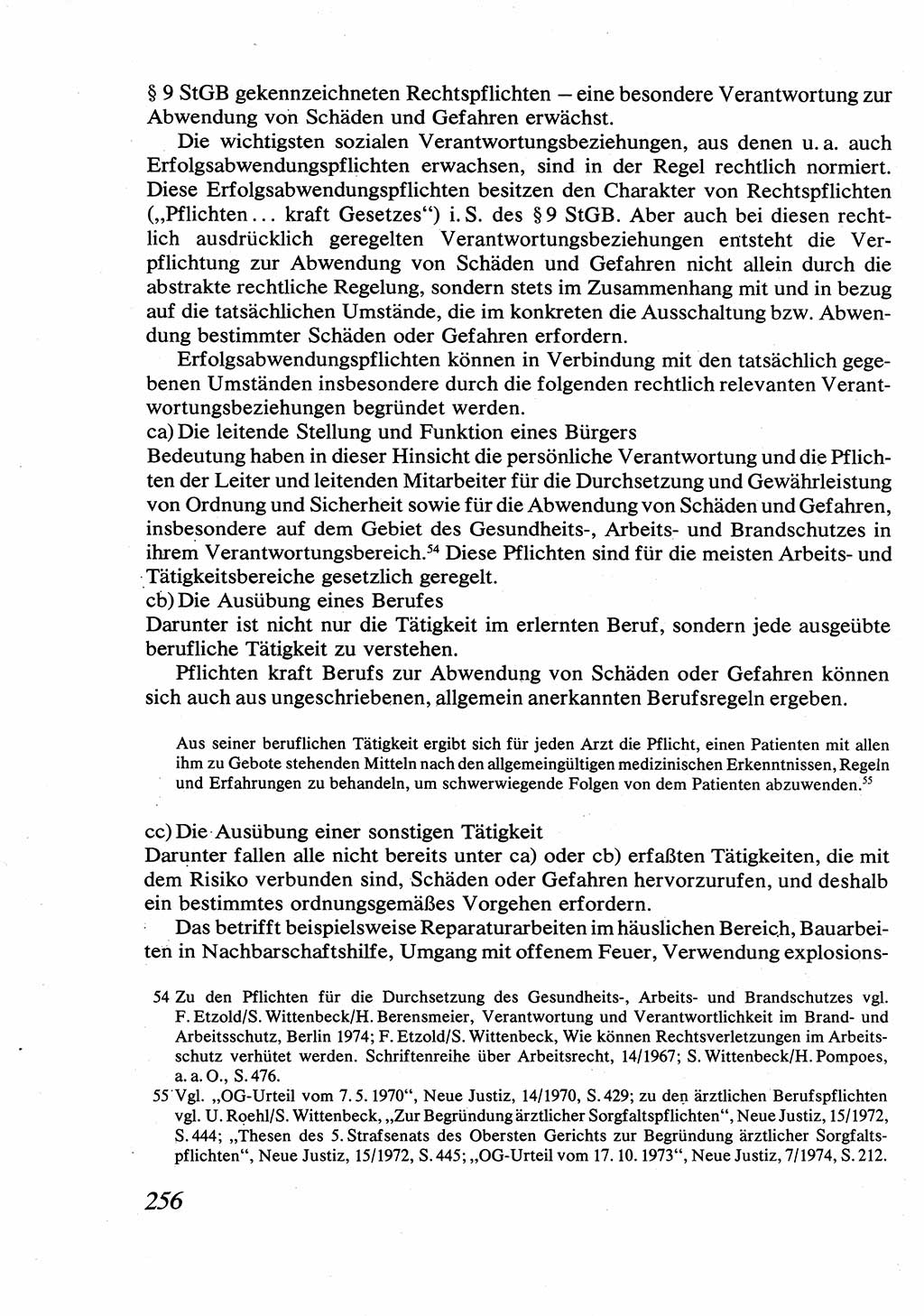 Strafrecht [Deutsche Demokratische Republik (DDR)], Allgemeiner Teil, Lehrbuch 1976, Seite 256 (Strafr. DDR AT Lb. 1976, S. 256)