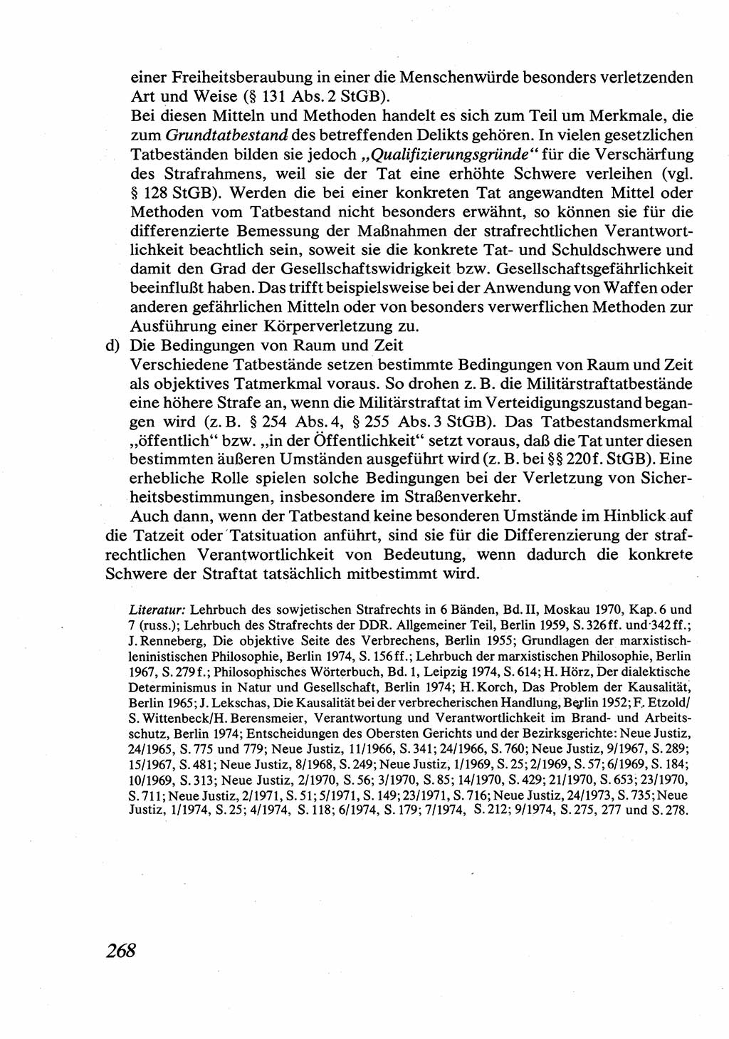 Strafrecht [Deutsche Demokratische Republik (DDR)], Allgemeiner Teil, Lehrbuch 1976, Seite 268 (Strafr. DDR AT Lb. 1976, S. 268)