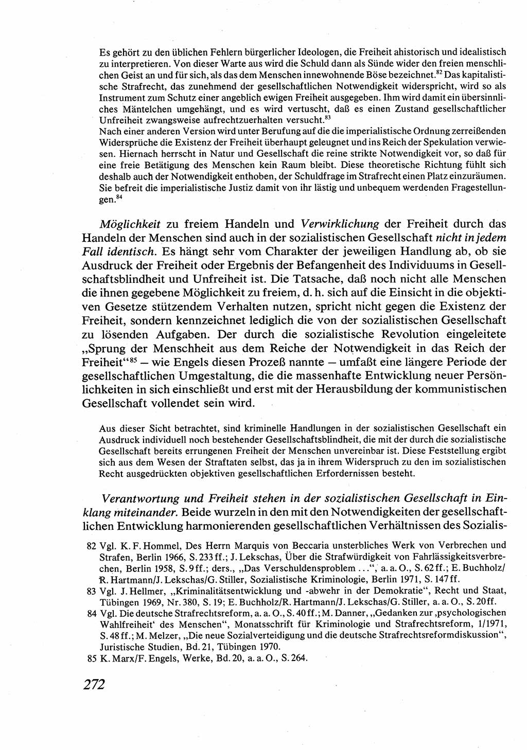Strafrecht [Deutsche Demokratische Republik (DDR)], Allgemeiner Teil, Lehrbuch 1976, Seite 272 (Strafr. DDR AT Lb. 1976, S. 272)
