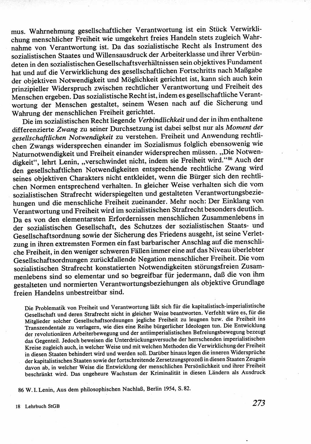Strafrecht [Deutsche Demokratische Republik (DDR)], Allgemeiner Teil, Lehrbuch 1976, Seite 273 (Strafr. DDR AT Lb. 1976, S. 273)