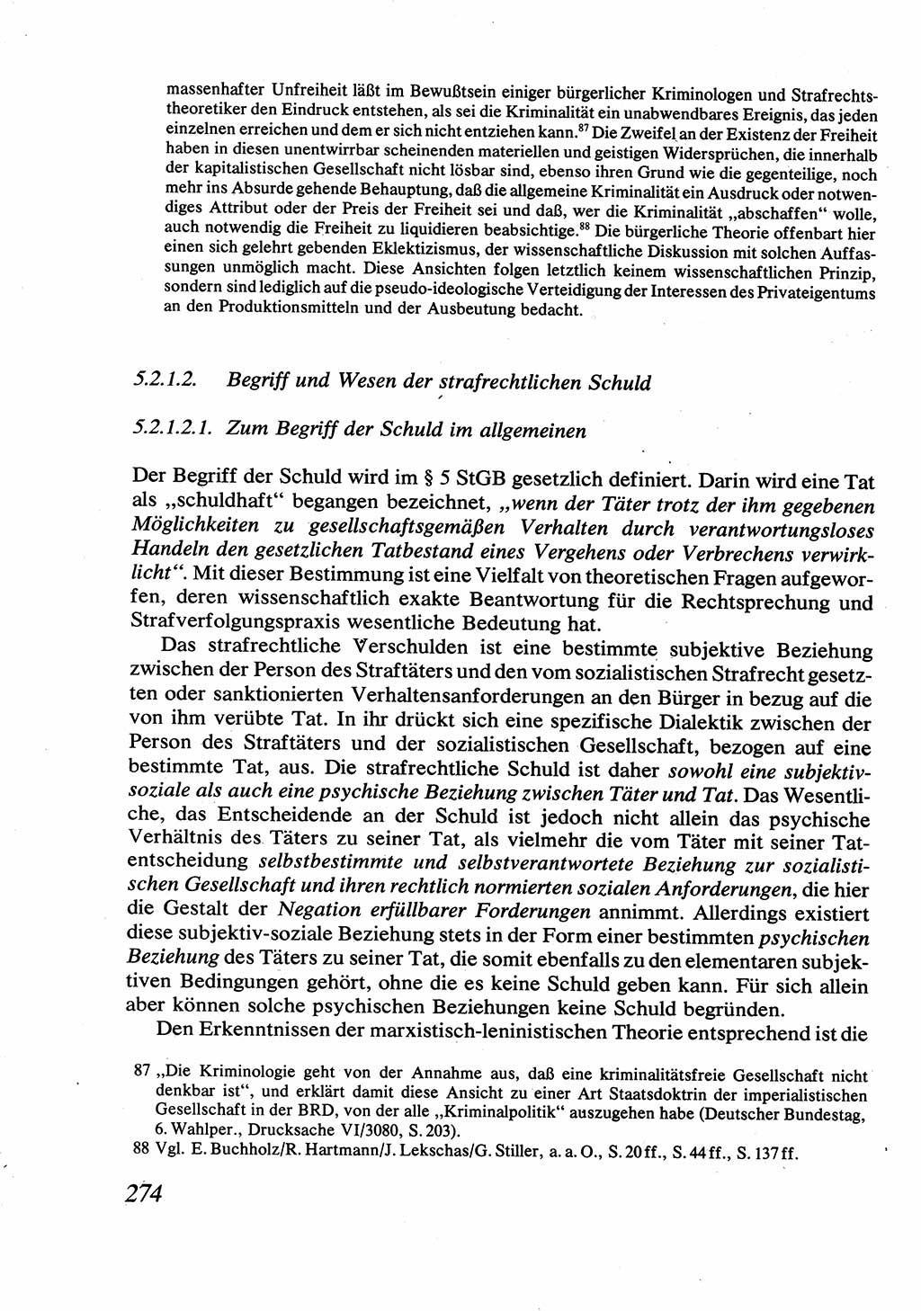 Strafrecht [Deutsche Demokratische Republik (DDR)], Allgemeiner Teil, Lehrbuch 1976, Seite 274 (Strafr. DDR AT Lb. 1976, S. 274)
