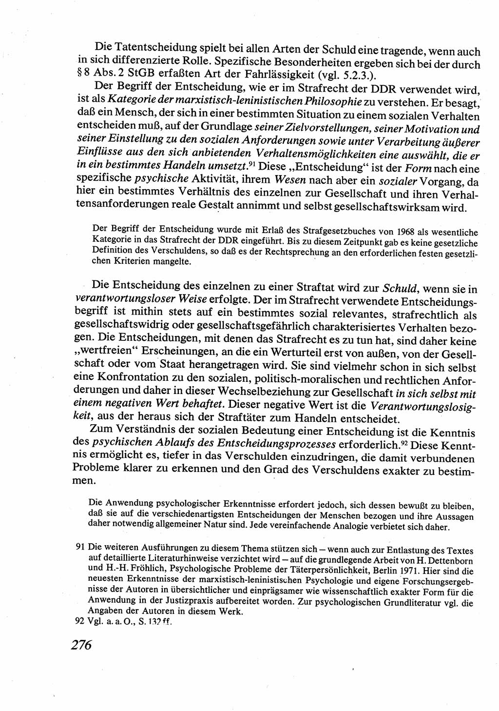 Strafrecht [Deutsche Demokratische Republik (DDR)], Allgemeiner Teil, Lehrbuch 1976, Seite 276 (Strafr. DDR AT Lb. 1976, S. 276)