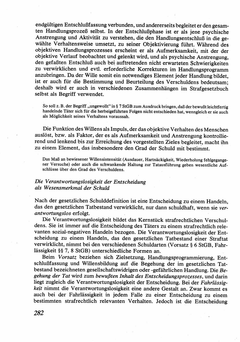 Strafrecht [Deutsche Demokratische Republik (DDR)], Allgemeiner Teil, Lehrbuch 1976, Seite 282 (Strafr. DDR AT Lb. 1976, S. 282)
