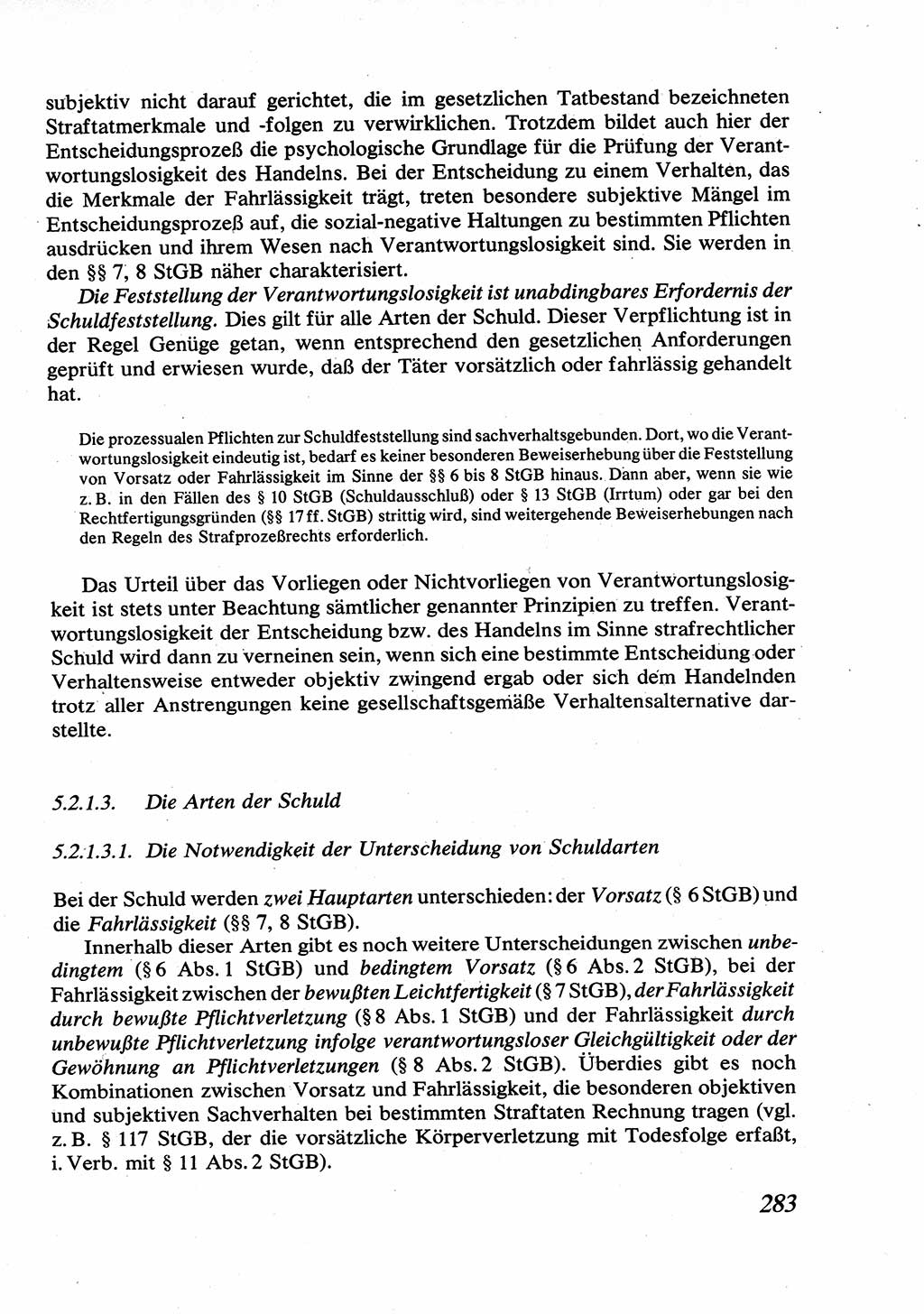 Strafrecht [Deutsche Demokratische Republik (DDR)], Allgemeiner Teil, Lehrbuch 1976, Seite 283 (Strafr. DDR AT Lb. 1976, S. 283)