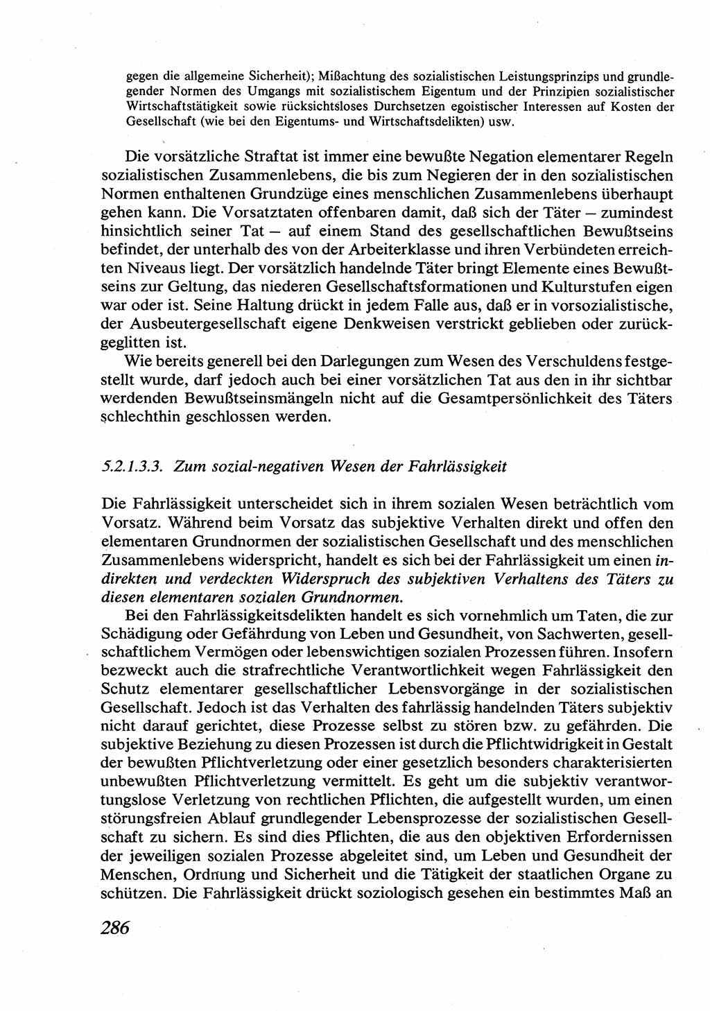 Strafrecht [Deutsche Demokratische Republik (DDR)], Allgemeiner Teil, Lehrbuch 1976, Seite 286 (Strafr. DDR AT Lb. 1976, S. 286)