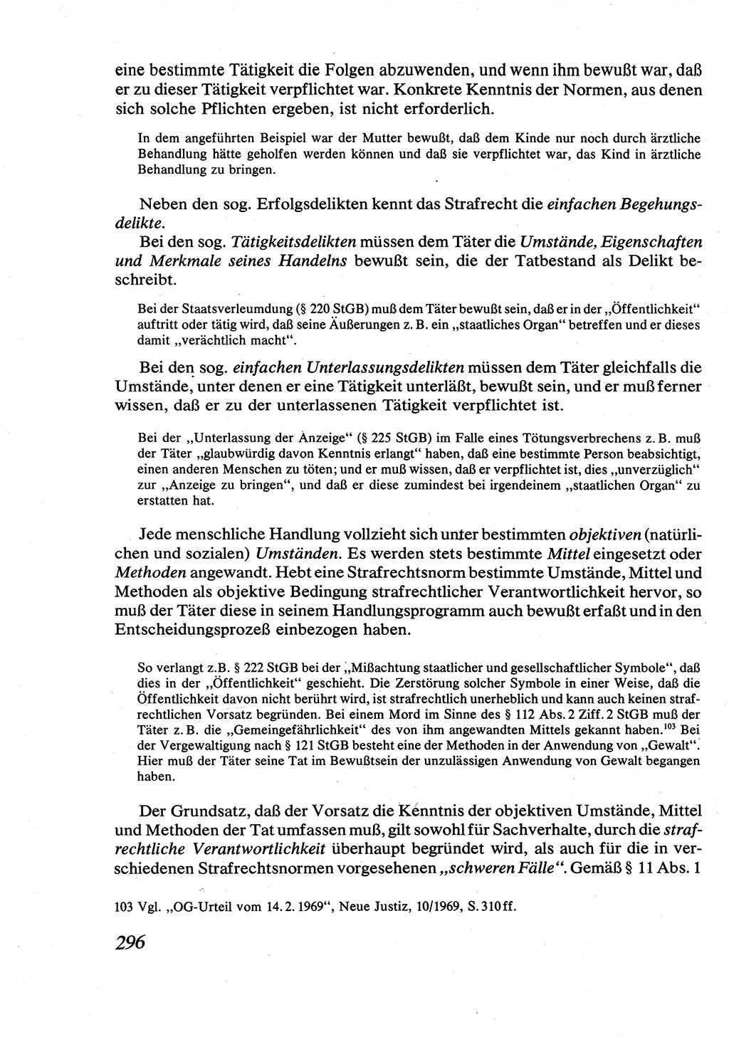 Strafrecht [Deutsche Demokratische Republik (DDR)], Allgemeiner Teil, Lehrbuch 1976, Seite 296 (Strafr. DDR AT Lb. 1976, S. 296)